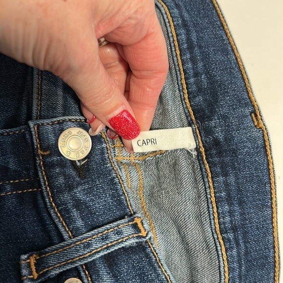 Rag & Bone Capri Denim Jeans in Hampton Ripped Hem Mid Rise Sz 30 - Picture 6 of 14